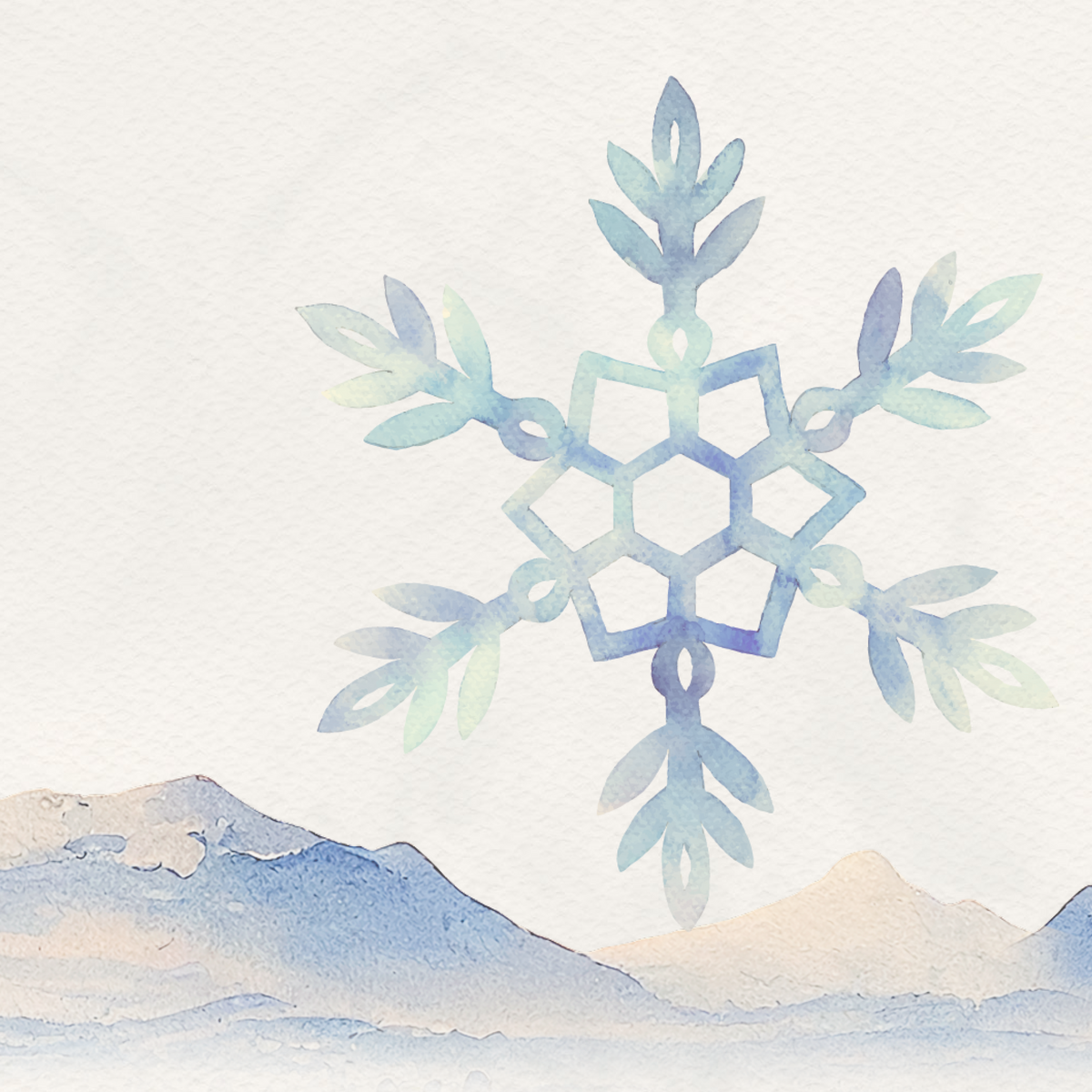Thema Winter voor de online rouwkaart: een getekende sneeuwvlok
